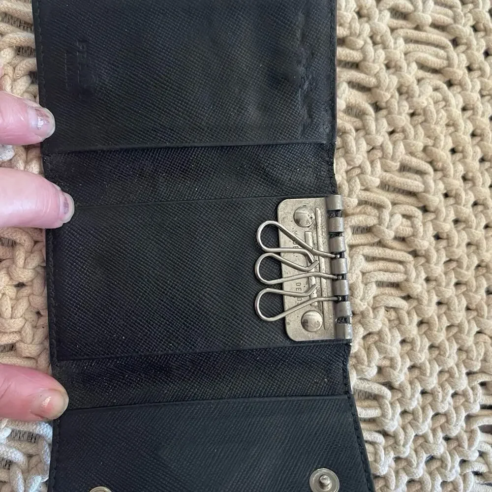 Prada key wallet black nylon tessuto vintage authentic Unisex